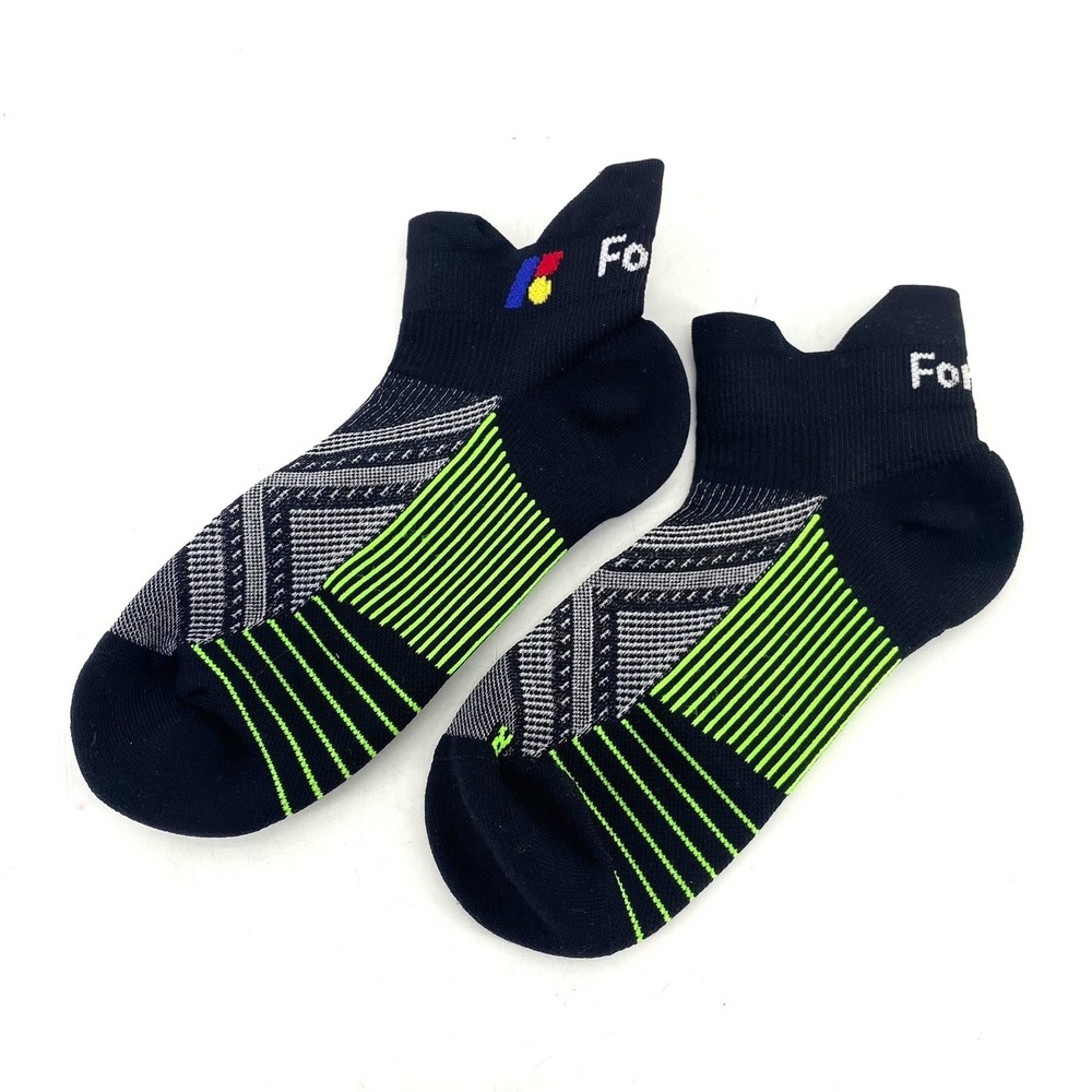Forme Ankle Socks Black Neon Green Athletic Performance Compression Arch Small